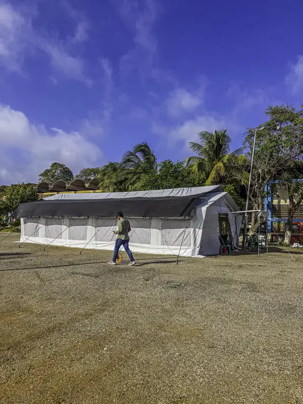 Montaje de Refugio Temporal para Atención Social, Cruz Roja de Venezuela, La Guaira
